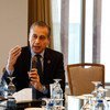 الدكتور معز دُريد، مدير المكتب الإقليمي للدول العربية بهيئة الأمم المتحدة للمرأة، يتحدث خلال مؤتمر مراجعة إعلان ومنهاج بيحين في العاصمة الأردنية عمان.(28/11/2019)