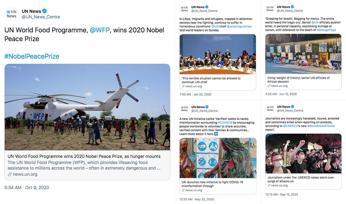 Top five tweeted news stories on @UN_News_Centre