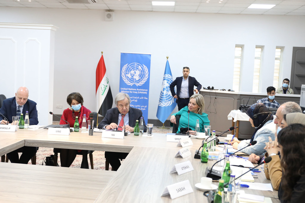 Katibu Mkuu wa UN Antonio Guterres akiwa kwenye Makao Makuu ya UNAMI Baghdad Iraq (Kutoka Maktaba)