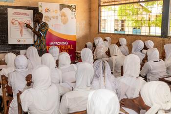 Gambian schoolgirls learn about reproductive and menstrual health