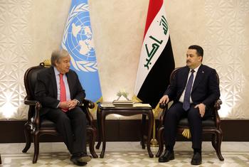 संयुक्त राष्ट्र महासचिव एंतोनियो गुटेरेश ने बग़दाद में इराक के प्रधान मंत्री से मुलाकात की.