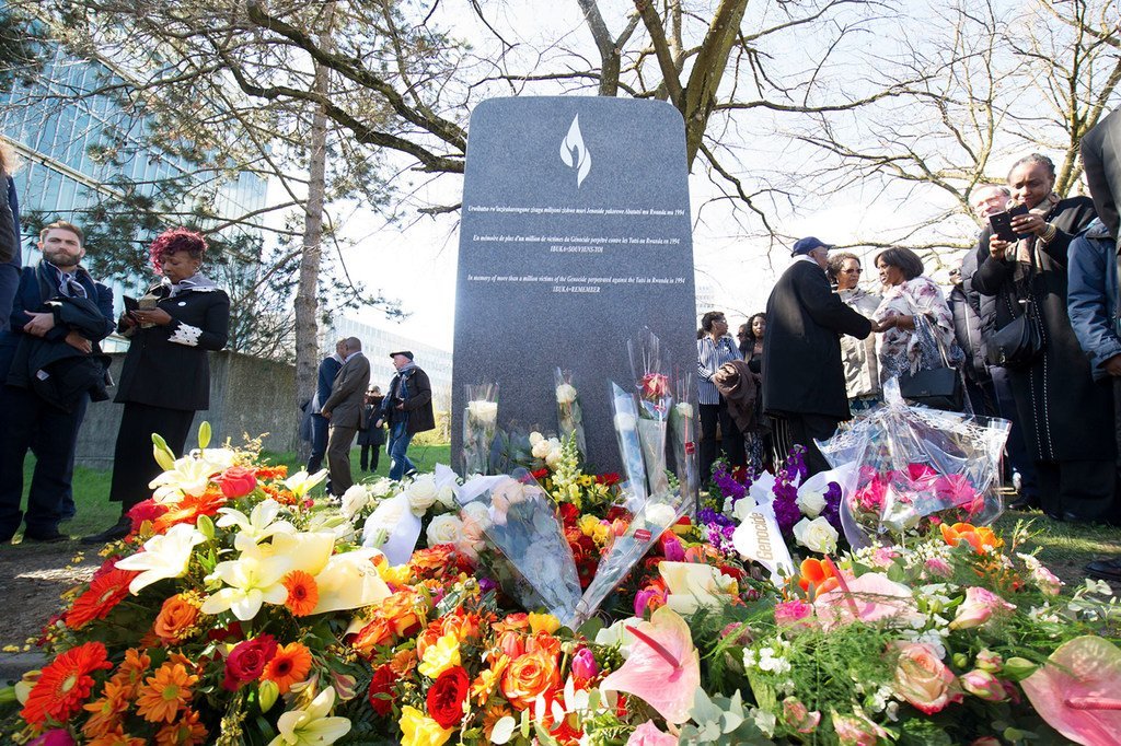 Monumento em memória do genocídio de 1994 contra os tutsis em Ruanda no complexo das Nações Unidas em Genebra