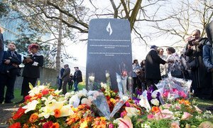 A monument in memory of the 1994 Genocide against the Tutsi in Rwanda is unveiled at the United Nations in Geneva. (file)