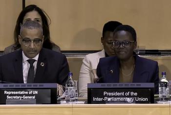 Maspika wa bunge katika mkutano wa Sita wa Maspika wa Mabunge Duniani uliofanyika jijini Geneva, Uswisi, jana Julai 31.