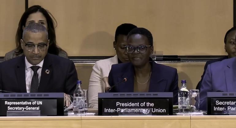 Maspika wa bunge katika mkutano wa Sita wa Maspika wa Mabunge Duniani uliofanyika jijini Geneva, Uswisi, jana Julai 31.