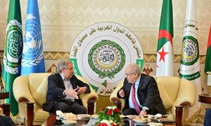 اقوام متحدہ کے سیکرٹری جنرل انتونیو گوتیرش نے الجزائر کے وزیرخارجہ رمتان لمامرا سے ملاقات کی۔