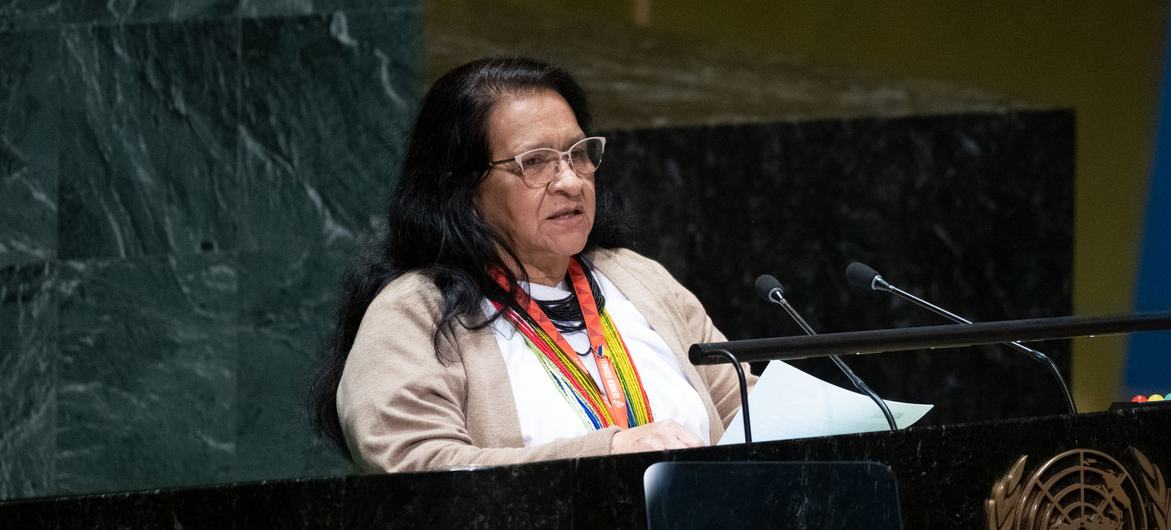 La embajadora de Colombia, Leonor Zalabata Torres, interviene ante la Asamblea General para hablar de la necesidad de poner fin al embargo económico, comercial y financiero impuesto por Estados Unidos de América contra Cuba.