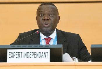 Yao Agbetse, Expert indépendant sur la République centrafricaine lors d'une session du Conseil des droits de l'homme.