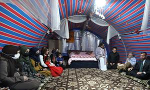 António Guterres, the UN Secretary-General (2nd right) meets returnees from Syria at the Jeddah Rehabilitation Centre, Iraq,