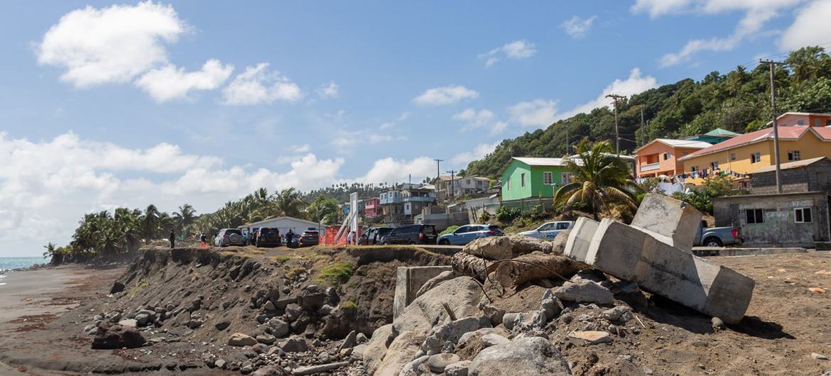 Efforts to tackle erosion and sea-level rise are underway in St. Vincent and the Grenadines where a new coastal sea defense project is being constructed in the Sandy Bay community.