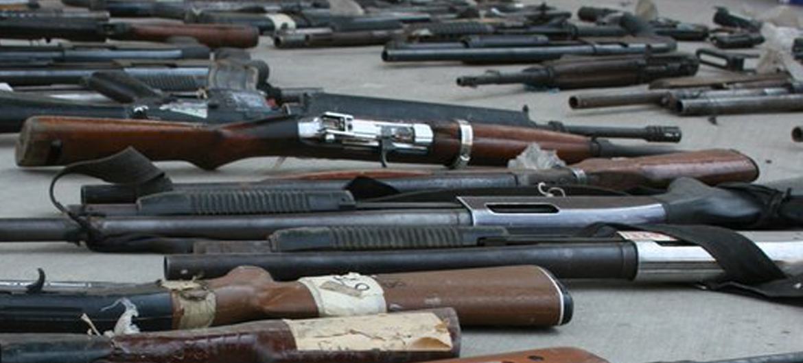 Firearms confiscated during border checks.