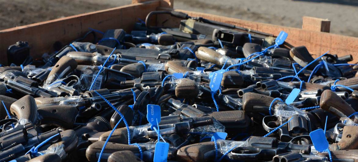 Armas de fogo confiscadas durante os controles fronteiriços