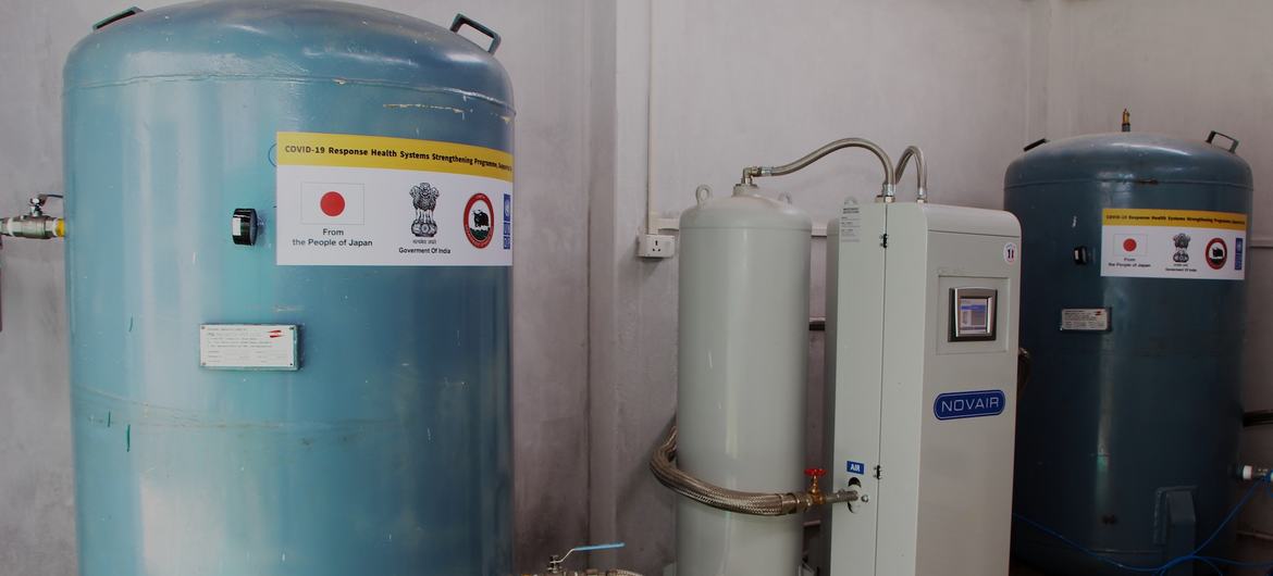 नागालैंड में फ़ेक में स्थापित एक ऑक्सीजन संयंत्र.