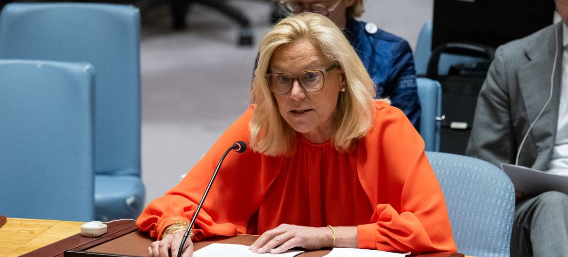 Senior Coordinator Sigrid Kaag briefs the Security Council.
