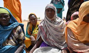 Sudanese women find shelter at the Aboutengue refugee camp in eastern Chad.