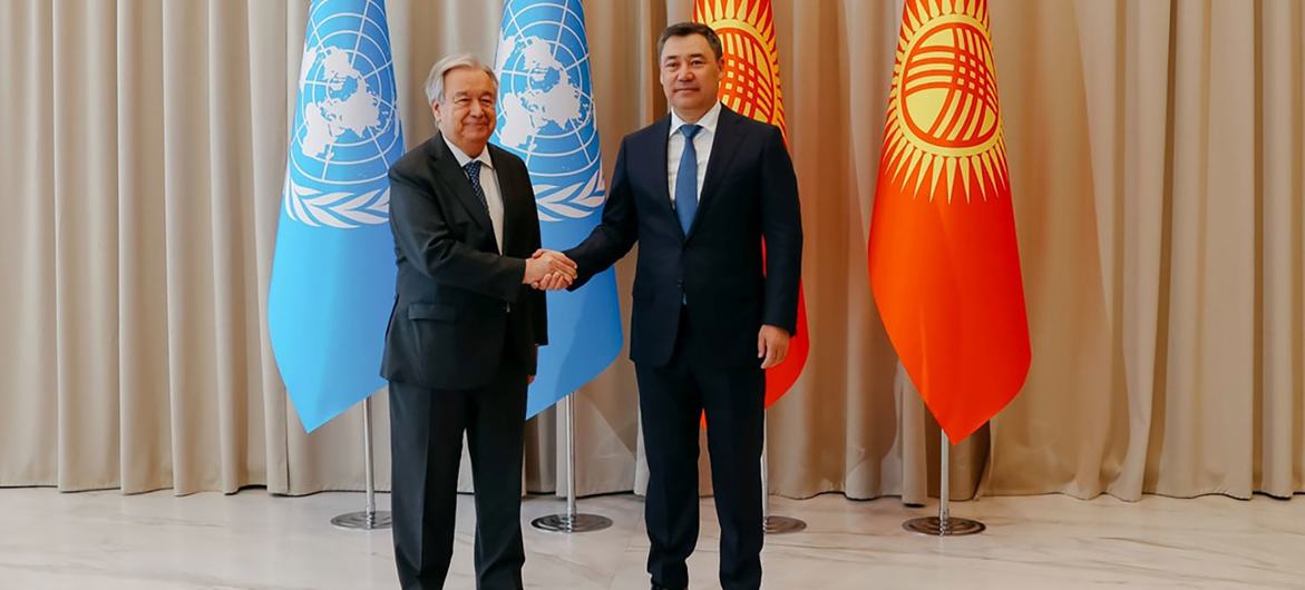  الأمين العام للأمم المتحدة أنطونيو غوتيريش  يلتقي رئيس جمهورية قيرغيزستان صادر جباروف.