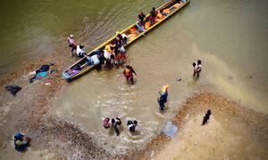 Migrants crossing the Darién Gap in Panama.