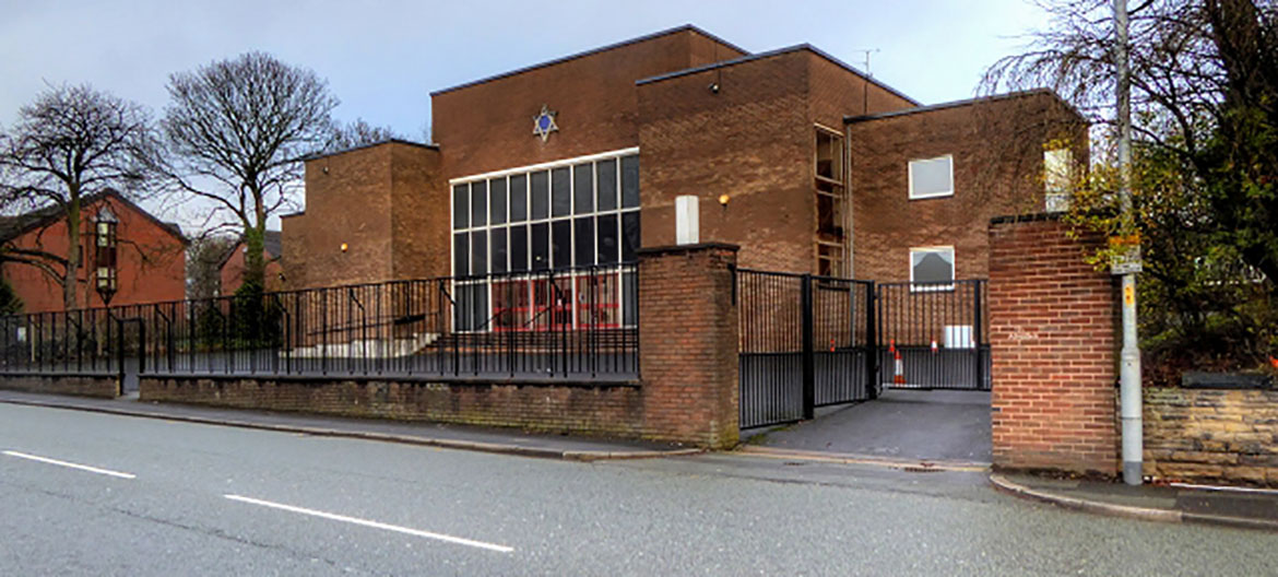 Sinagoga de Heaton Park en Mánchester, Reino Unido.
