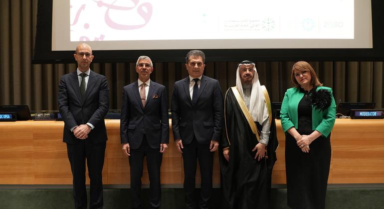 فعالية بمقر الأمم المتحدة نظمها مجمع الملك سلمان العالمي للغة العربية والبعثة الدائمة للمملكة العربية السعودية لدى الأمم المتحدة. 