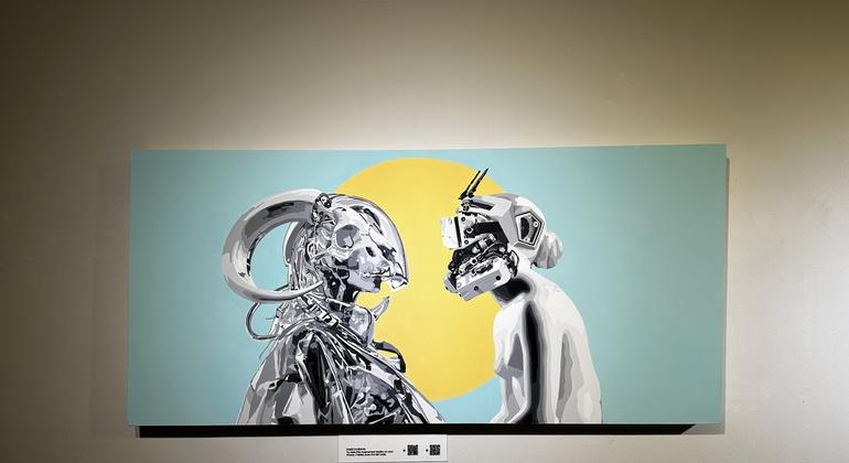 ڈیجیٹل دنیا میں ساتھی کی ورچوئل تخلیق پر عبدالرحمان (اے بی) کا فن پارہ۔