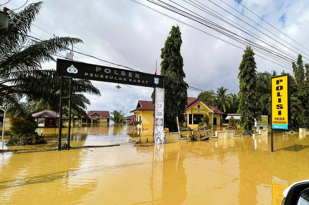 Une ville inondée à Aceh, en Indonésie.