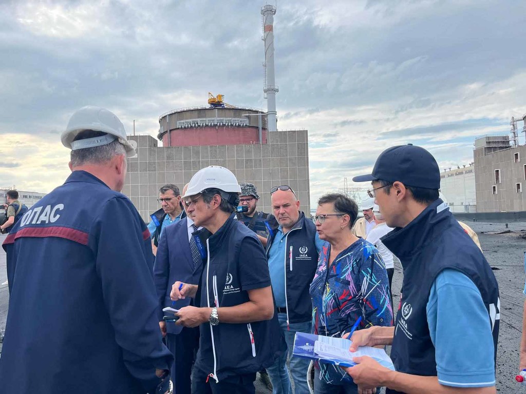 El equipo del OIEA en la central nuclear de Zaporiyia en Ucrania.