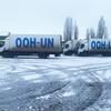 A convoy delivers aid to Dobropillia village in Ukraine's Zaporizhzhia region