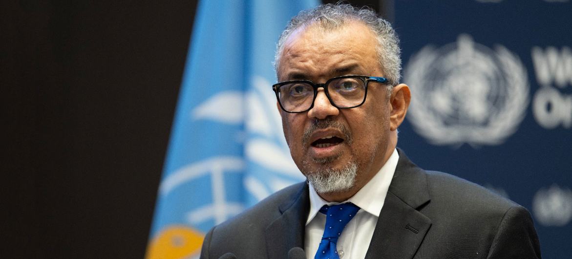 WHO Director-General Tedros Adhanom Ghebreyesus delivers opening remarks at the 156th session of the Executive Board.