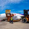 A WFP-chartered cargo plane being unloaded of its 15 MT of desperately needed medical supplies at the Toussaint Louverture International Airport in Port-au-Prince, Haiti.