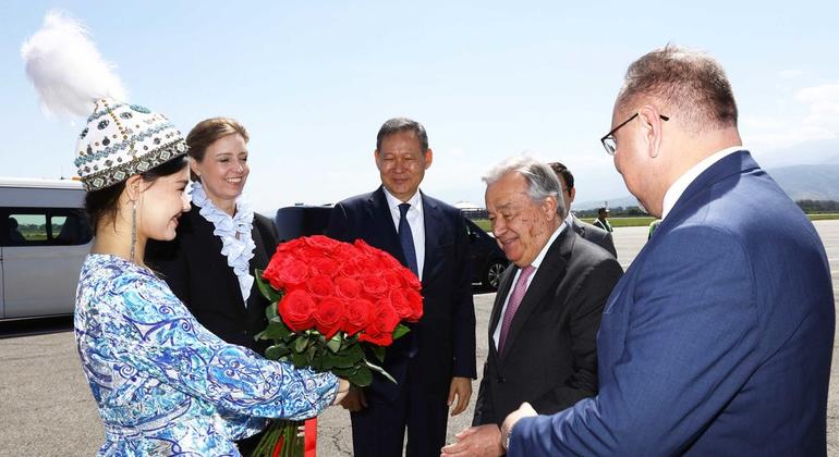 Генеральный секретарь ООН Антониу Гутерриш прибыл в Алматы, Казахстан. 