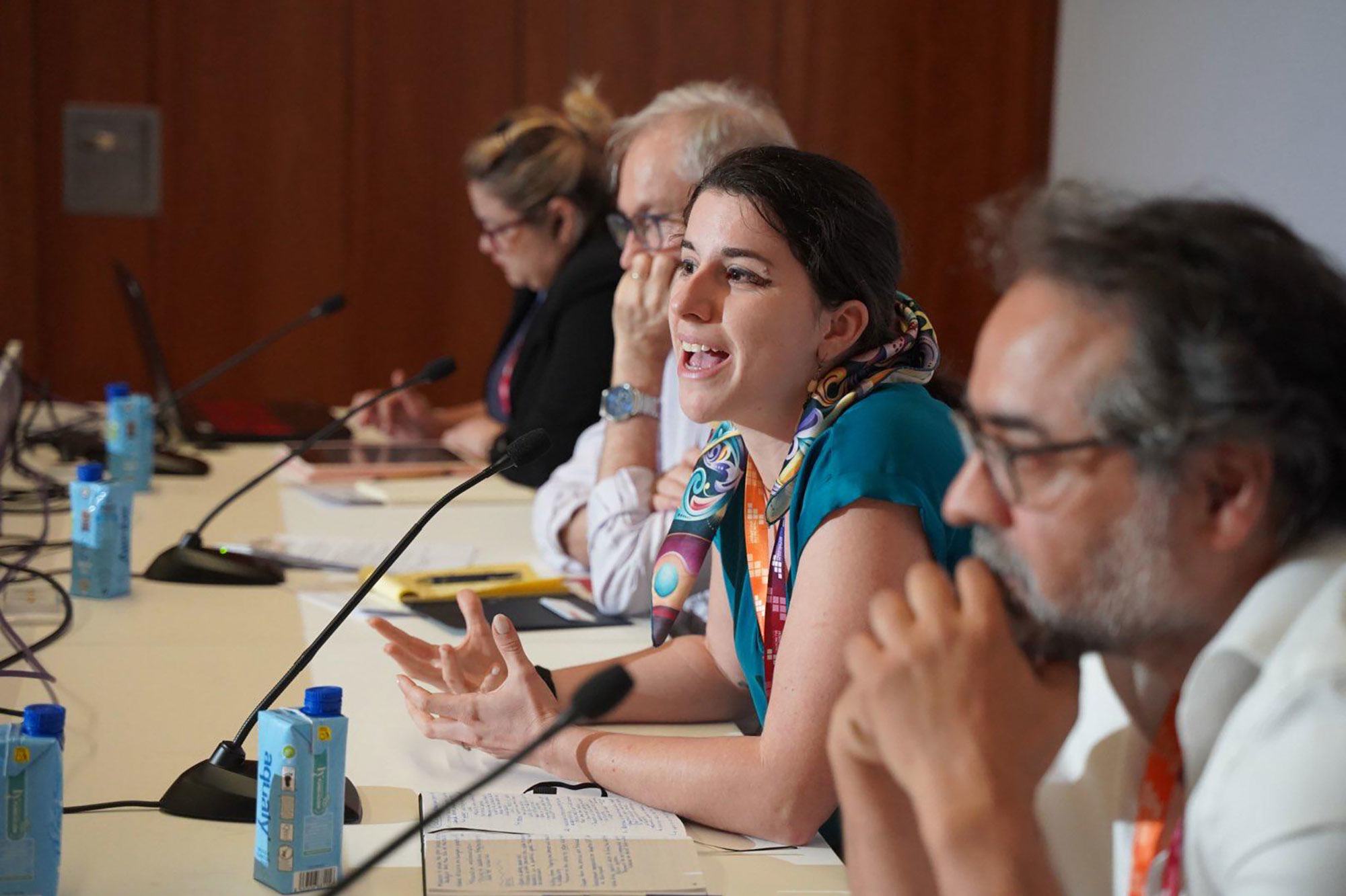 لندن میں قائم تحقیقی مرکز 'بین الاقوامی ادارہ برائے ماحولیات و ترقی' (آئی آئی ای ڈی) کی نمائندہ پاؤلا سیویل کانفرنس کے ایک سیشن سے خطاب کر رہی ہیں۔