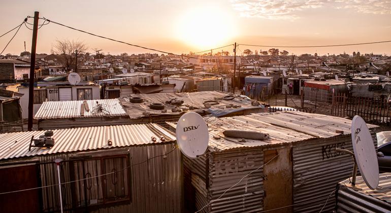 Un bidonville proche de Johannesburg, en Afrique du Sud
