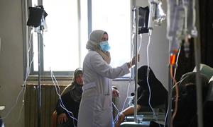 A doctor treats a cancer patient in a hospital in Idleb, north-west Syria. (file)