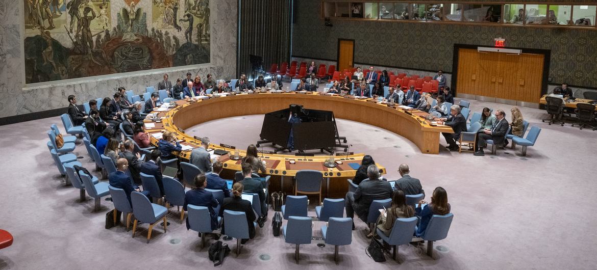 Una vista panorámica de la reunión del Consejo de Seguridad sobre la Misión de Verificación de las Naciones Unidas en Colombia.