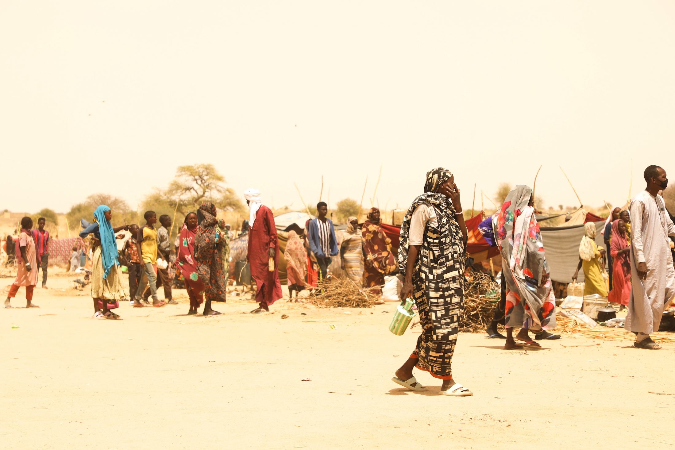 Des réfugiés soudanais, en majorité des femmes et des enfants ayant fui les violences à El Fasher et dans d'autres zones du Darfour, arrivent au Tchad.