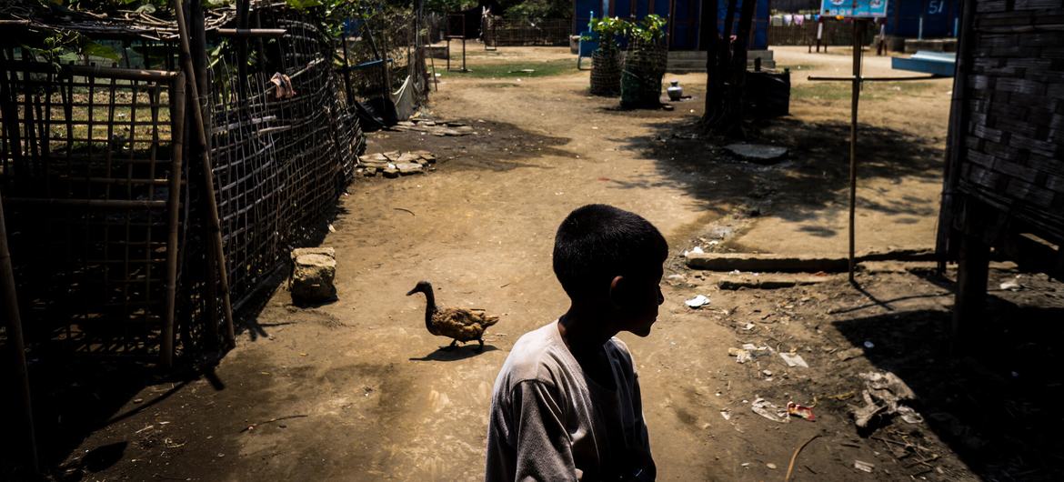 A child at an internally displaced persons (IDP) camp in Myanmar. (file)