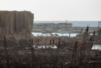 Le port de Beyrouth, au Liban, a été largement détruit par une double explosion le 4 août 2020.