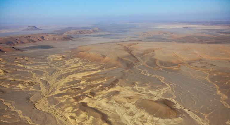 从空中俯瞰西撒哈拉。