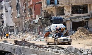 Widespread destruction in Khan Younis, Gaza Strip. 