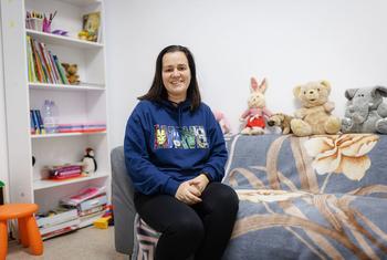 Дарья Дашюк в детском центре в городе Яссы, Румыния.