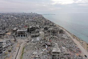 Destruction in northern Gaza. Rubble may contain a lot of unexpoded ordnance.