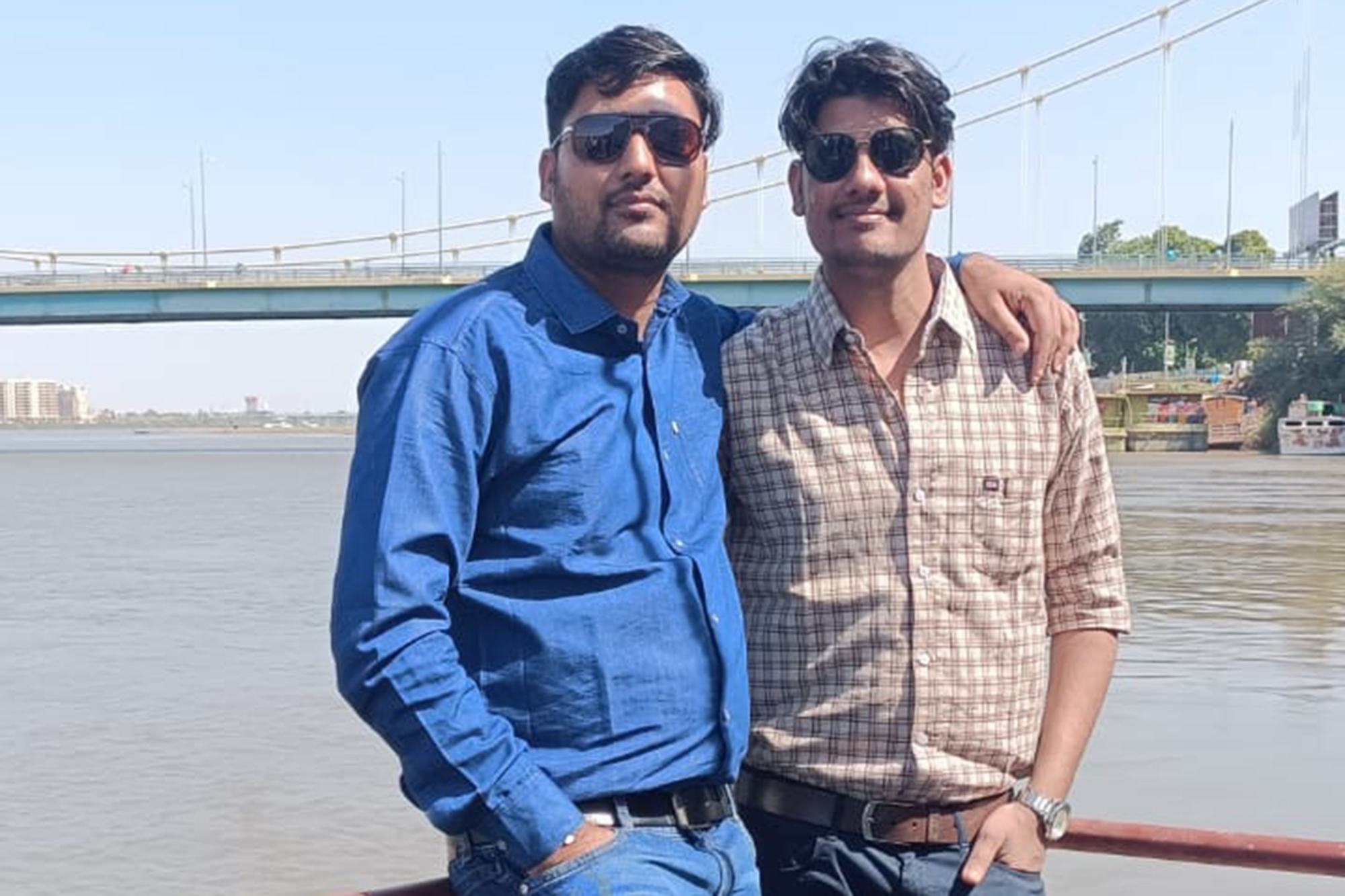 In happier times, Raghuveer Sharma with his brother visited the River Nile. 