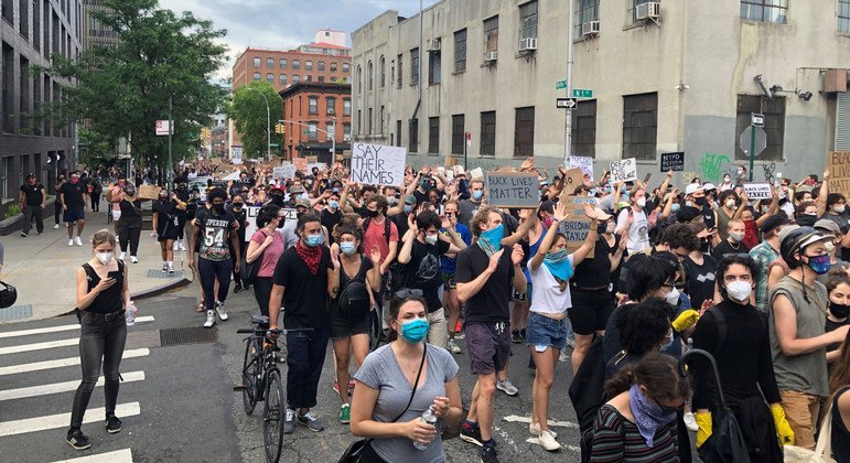 Manifestación contra la brutalidad policial en el barrio neoyorquino de Brooklyn. 