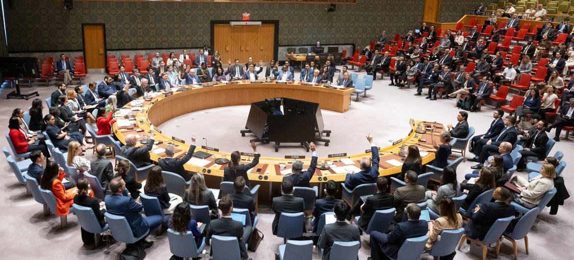 Vista general de la reunión del Consejo de Seguridad de la ONU sobre la situación en Gaza.