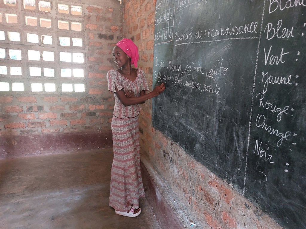 Zénabou in her classroom