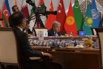 联合国秘书长古特雷斯出席“上海合作组织+”阿斯塔纳峰会并发表讲话。