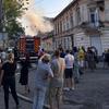 Des bâtiments endommagés par des attaques de drones et de missiles dans la ville de Lviv, à l'ouest de l'Ukraine.