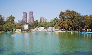 Lago de Chapultec en la Ciudad de México.