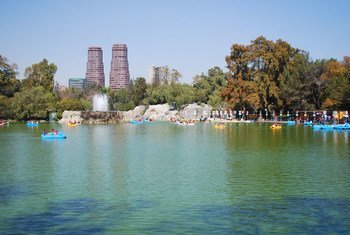 Lago de Chapultec en la Ciudad de México.