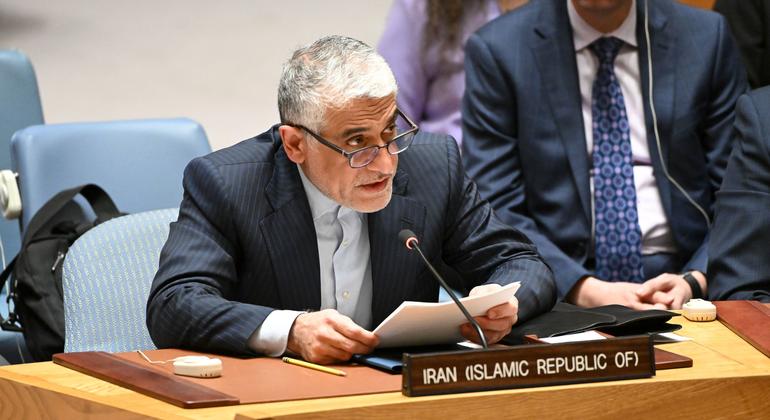 اقوام متحدہ میں ایران کے مستقل سفیر عامر سعید ایراوانی۔
